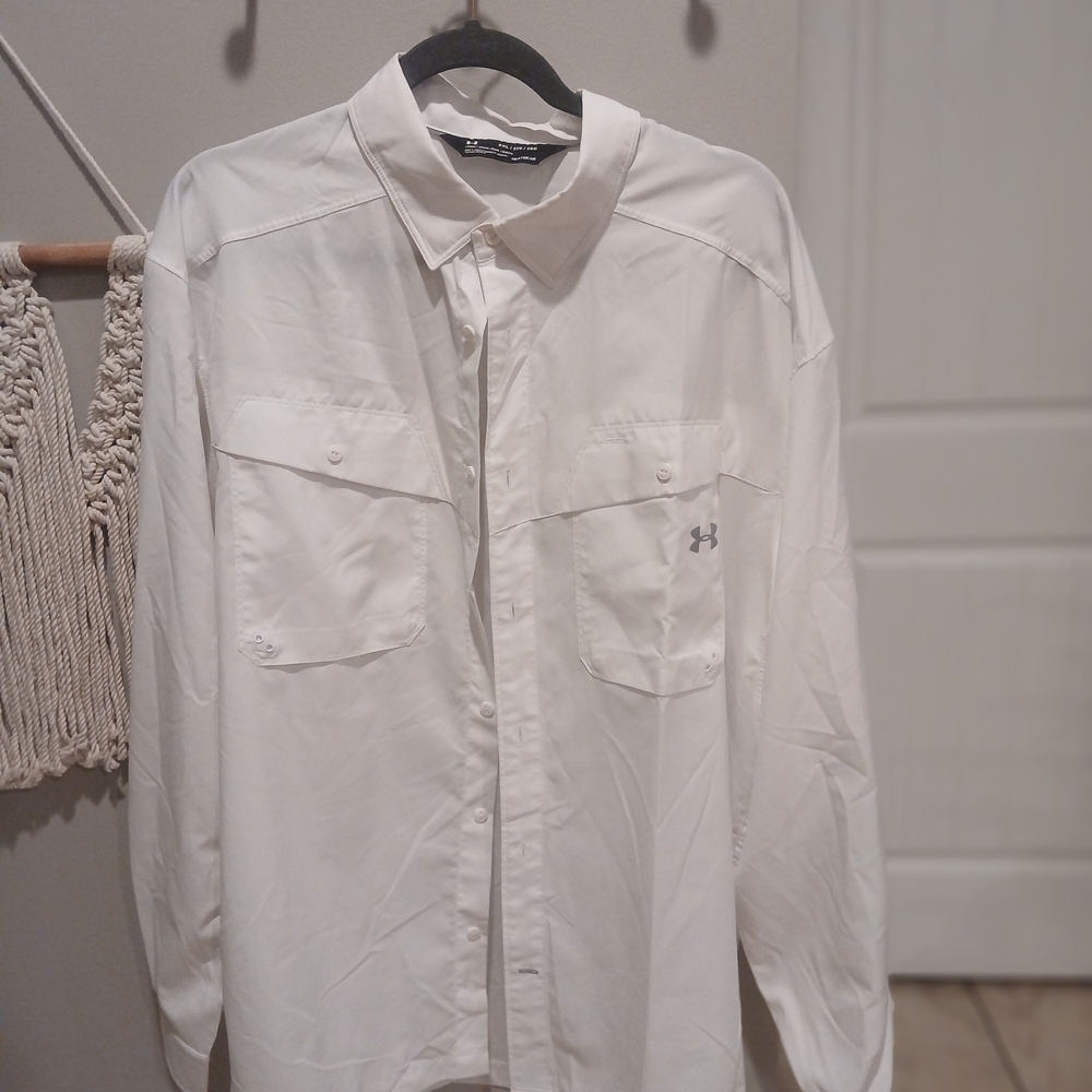 Under Armour Men's Classic White Button Down Shirt